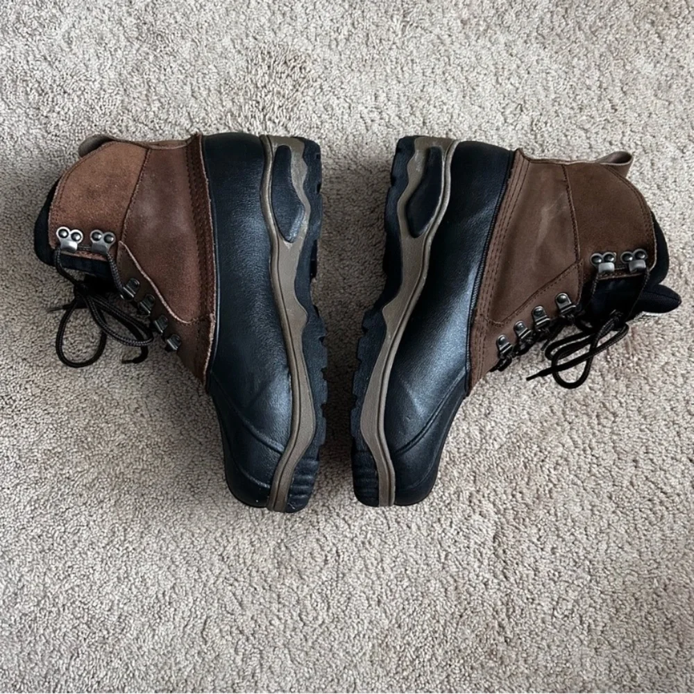 Rugged Exposure Men's Black and Brown Insulated Rain Snow Hiking Hunting Boots